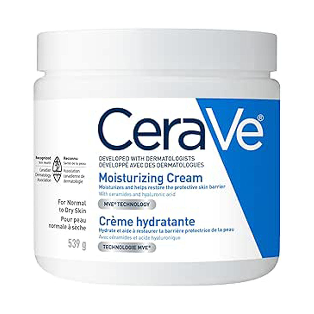 CeraVe Moisturizing Cream, Daily Face, Hands, & Body Cream Moisturizer for Dry Skin With Hyaluronic Acid