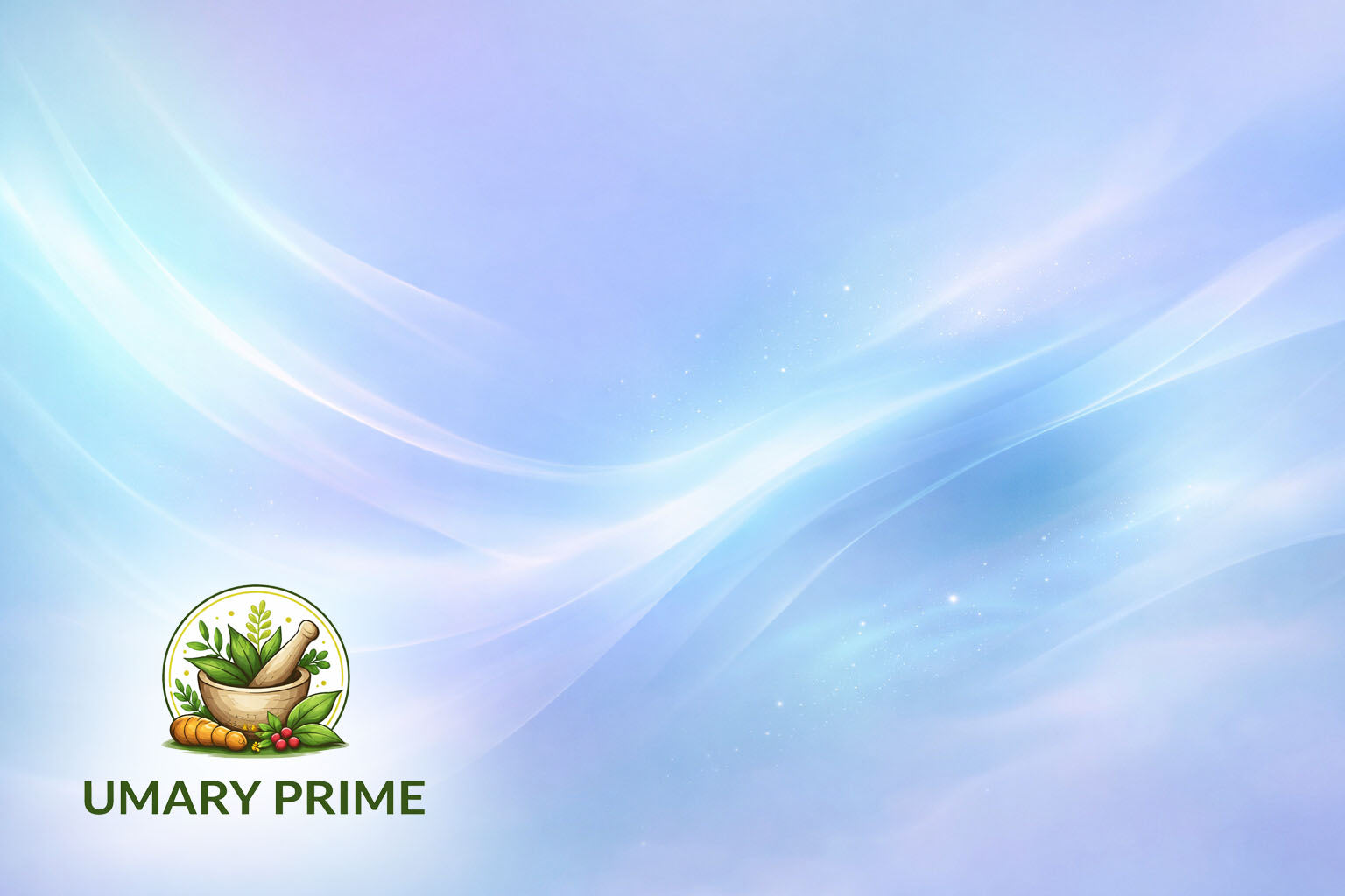 Umary Prime logo on a light blue gradient background